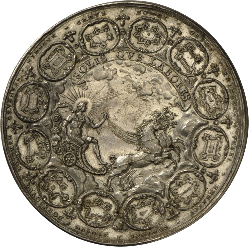 Medaille auf die Einnahme von 12 Festungen durch Ludwig XIV., 1672 (Landesmuseum Württemberg, Stuttgart CC BY-SA)