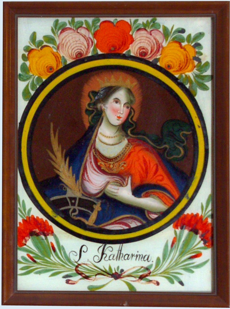 Hinterglasbild: Hl. Katharina (Stadtmuseum Rottweil CC BY-NC-SA)