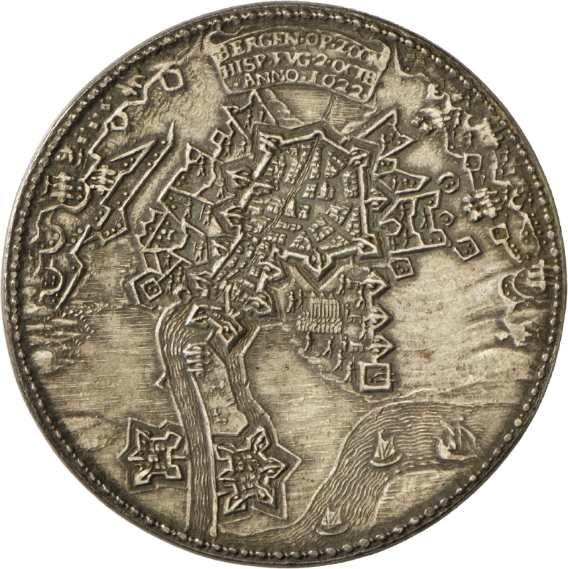 Medaille auf die Verteidigung der Festung Bergung op Zoom, 1622 (Landesmuseum Württemberg, Stuttgart CC BY-SA)