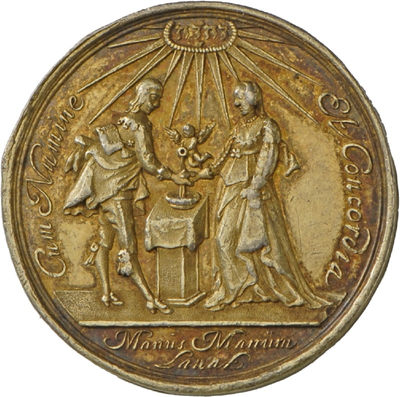 Medaille von Johann Blum auf die Ehe, um 1650 (Landesmuseum Württemberg, Stuttgart CC BY-SA)