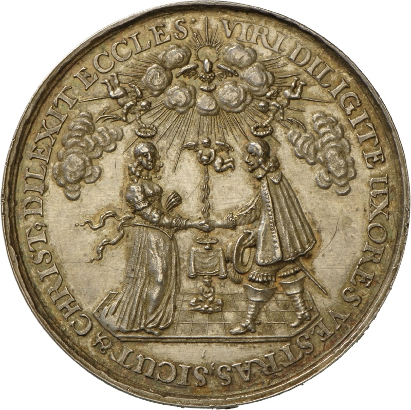 Medaille von Johann Höhn auf die Ehe, um 1660 (Landesmuseum Württemberg, Stuttgart CC BY-SA)
