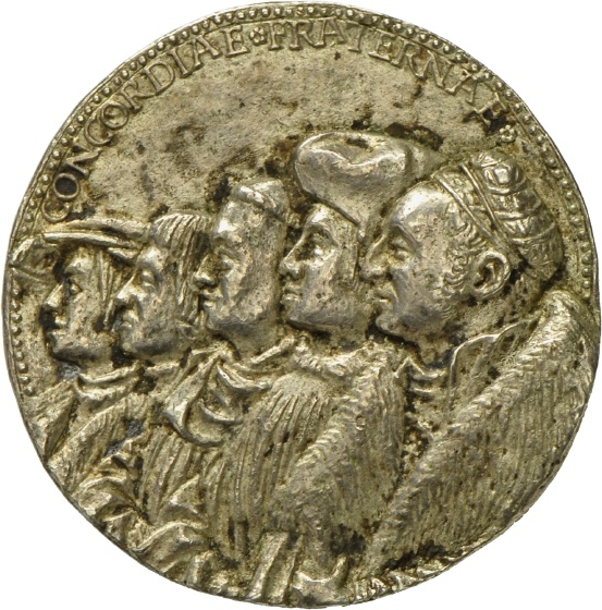 Medaille mit den Porträts der fünf Brüder Pfinzing, 1519 (Landesmuseum Württemberg, Stuttgart CC BY-SA)
