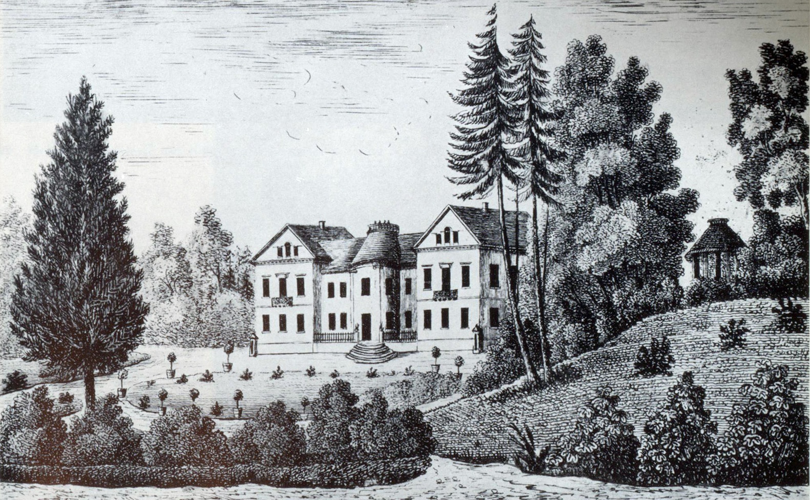 Johann Lipp: Ansicht der Villa Eugenia in Hechingen (Hohenzollerisches Landesmuseum CC BY-NC-SA)