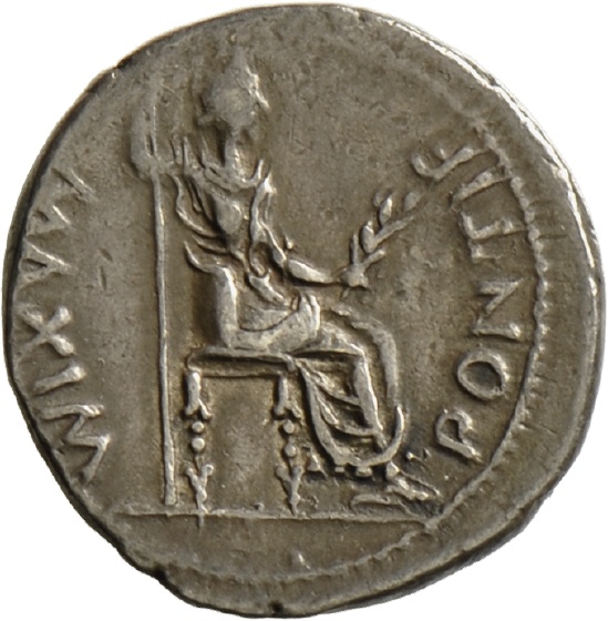 Denar des Tiberius mit Darstellung der Pax/Livia (Landesmuseum Württemberg, Stuttgart CC BY-SA)