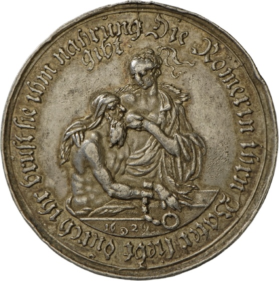 Medaille von Sebastian Dadler auf die Kindesliebe, 1629 (Landesmuseum Württemberg, Stuttgart CC BY-SA)