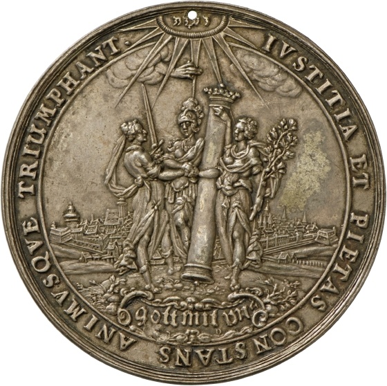 Medaille von Sebastian Dadler auf die Schlacht bei Breitenfeld (Leipzig), 1631 (Landesmuseum Württemberg, Stuttgart CC BY-SA)