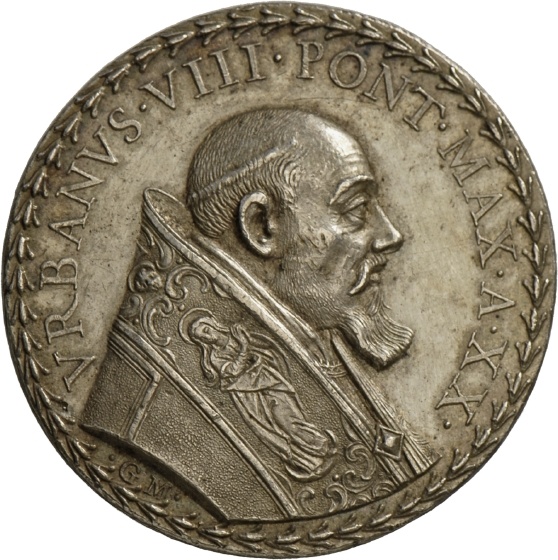 Medaille von Gaspare Morone auf Papst Urban VIII. und die Befestigung Roms auf der Südseite, 1643 (Landesmuseum Württemberg, Stuttgart CC BY-SA)