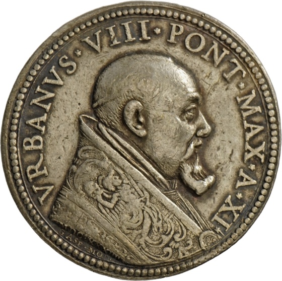 Medaille von Gasparo Mola auf Papst Urban VIII. und das Petrusgrab, 1633 (Landesmuseum Württemberg, Stuttgart CC BY-SA)