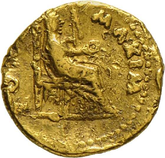Aureus des Kaisers Vitellius mit Darstellung der Vesta (Landesmuseum Württemberg, Stuttgart CC BY-SA)
