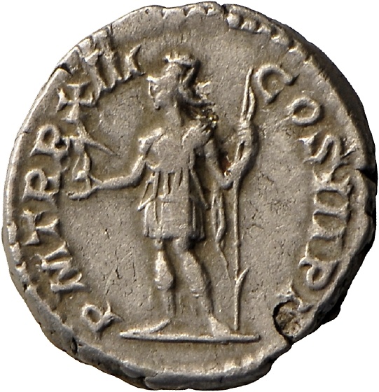 Denar des Septimius Severus mit Darstellung der Roma (Landesmuseum Württemberg, Stuttgart CC BY-SA)