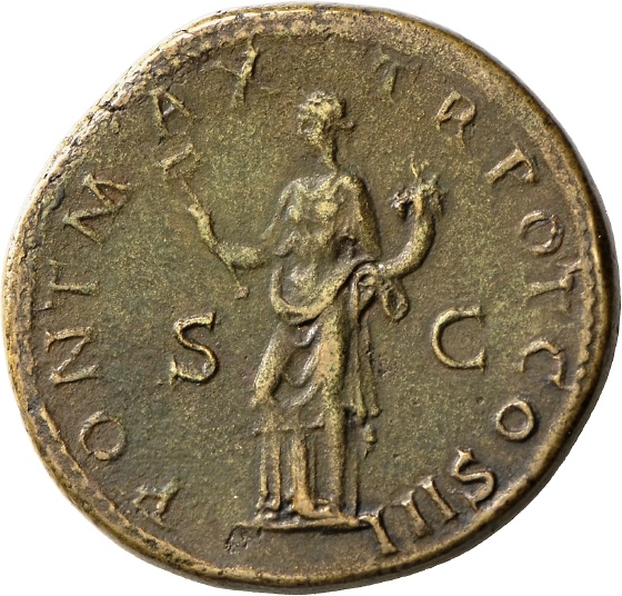 Sesterz des Hadrian mit Darstellung der Felicitas (Landesmuseum Württemberg, Stuttgart CC BY-SA)