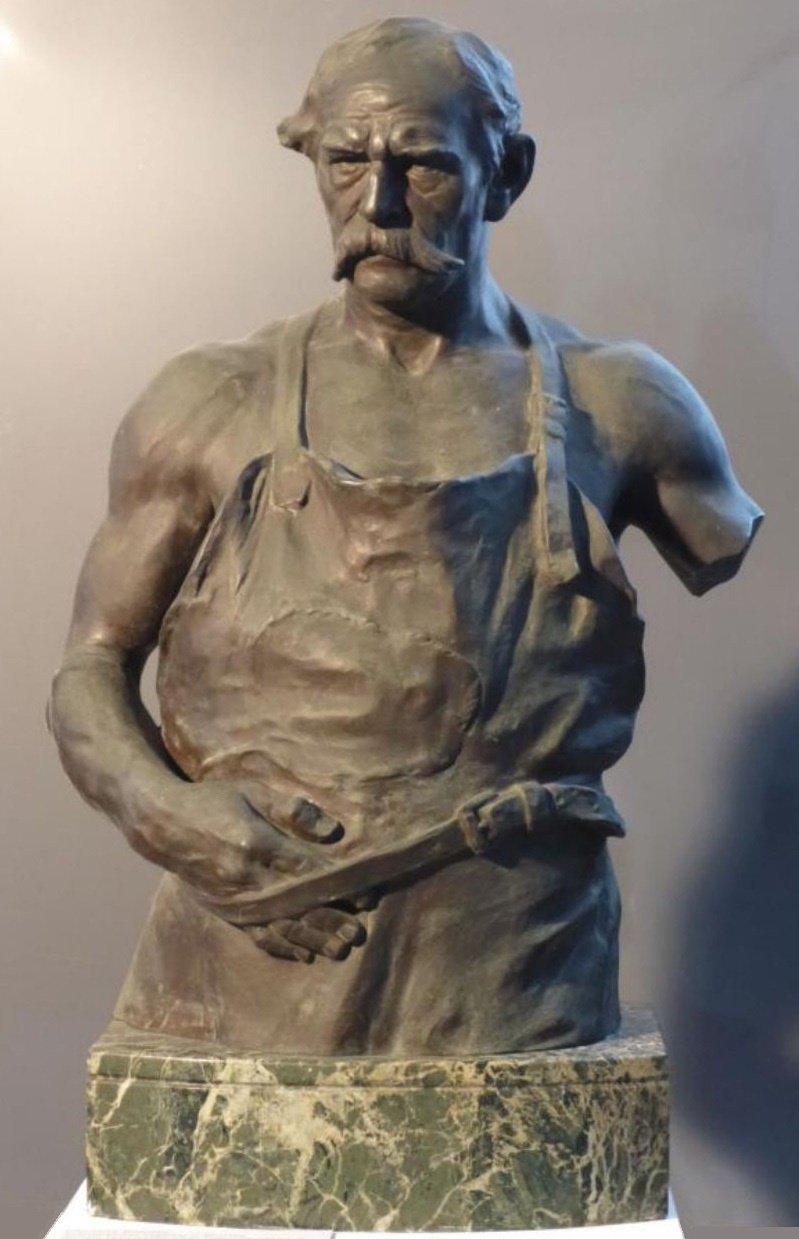 Clemens Buscher: Halbfigur eines Stahlwerkers (Gamburger Buscher-Museum CC BY-NC-SA)