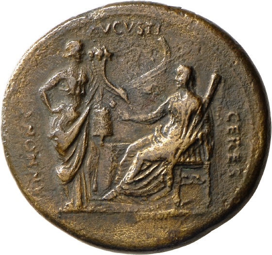 Sesterz des Nero mit Darstellung der Annona und Ceres (Landesmuseum Württemberg, Stuttgart CC BY-SA)