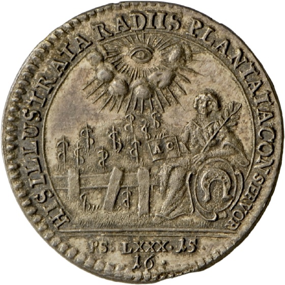 Medaille von Peter Paul Werner auf das 200-jährige Jubiläum der Augsburger Konfession in Isny, 1730 (Landesmuseum Württemberg, Stuttgart CC BY-SA)