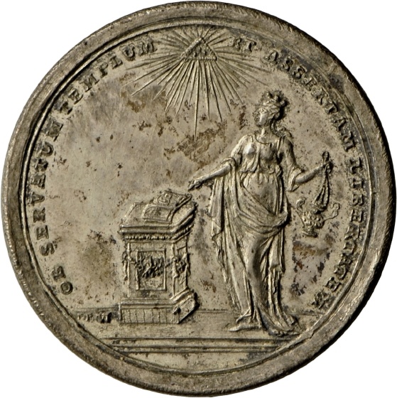 Medaille von Peter Paul Werner auf das 100-jährige Jubiläum des Westfälischen Friedens, 1748 (Landesmuseum Württemberg, Stuttgart CC BY-SA)