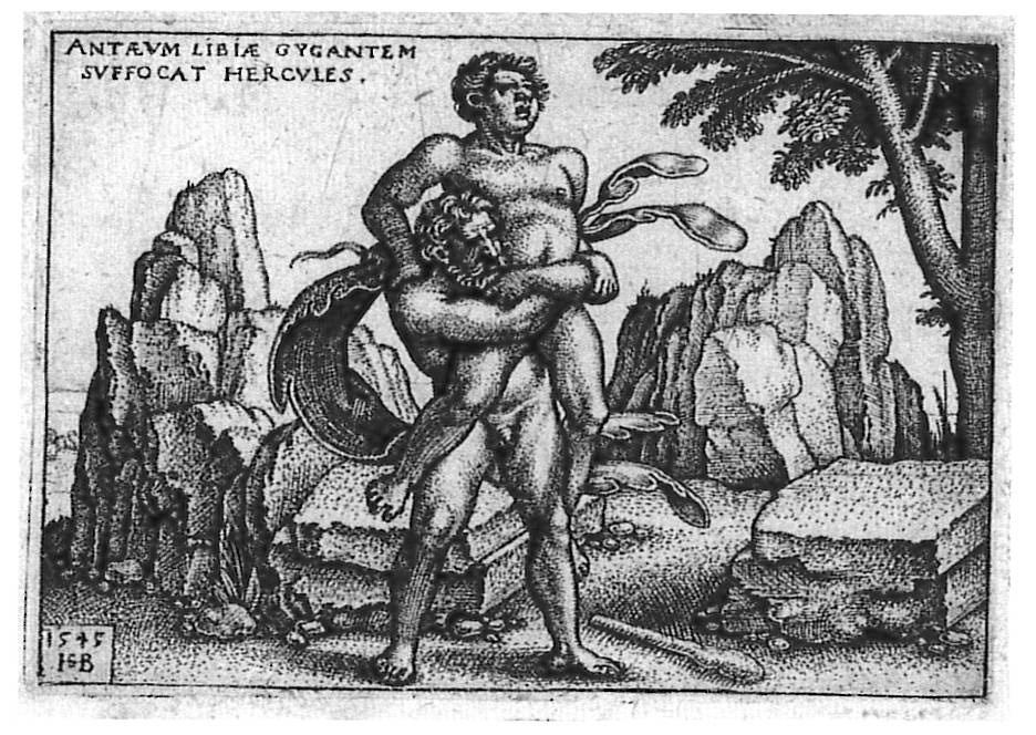 Sebald Beham: Herkules nimmt Zerberus gefangen (Städtisches Graphik-Kabinett Backnang CC BY-NC-SA)