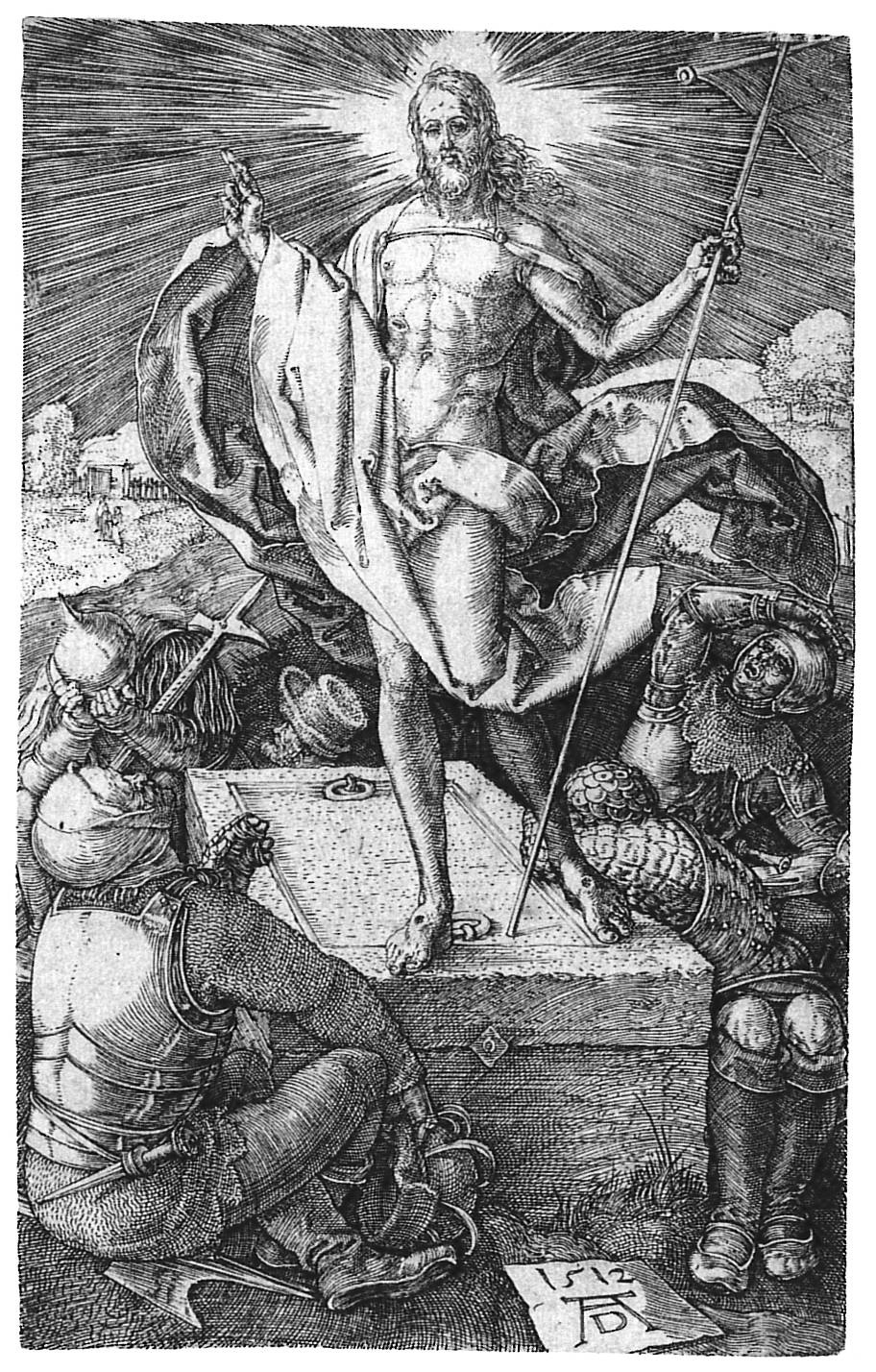 Albrecht Dürer: Die Kupferstich-Passion – Die Auferstehung (Städtisches Graphik-Kabinett Backnang CC BY-NC-SA)