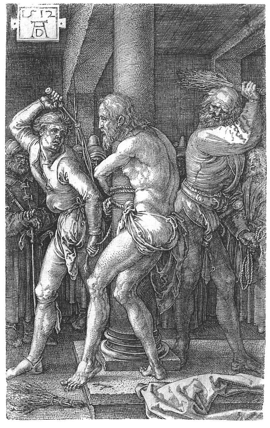 Albrecht Dürer: Kupferstich-Passion – Die Geißelung (Städtisches Graphik-Kabinett Backnang CC BY-NC-SA)