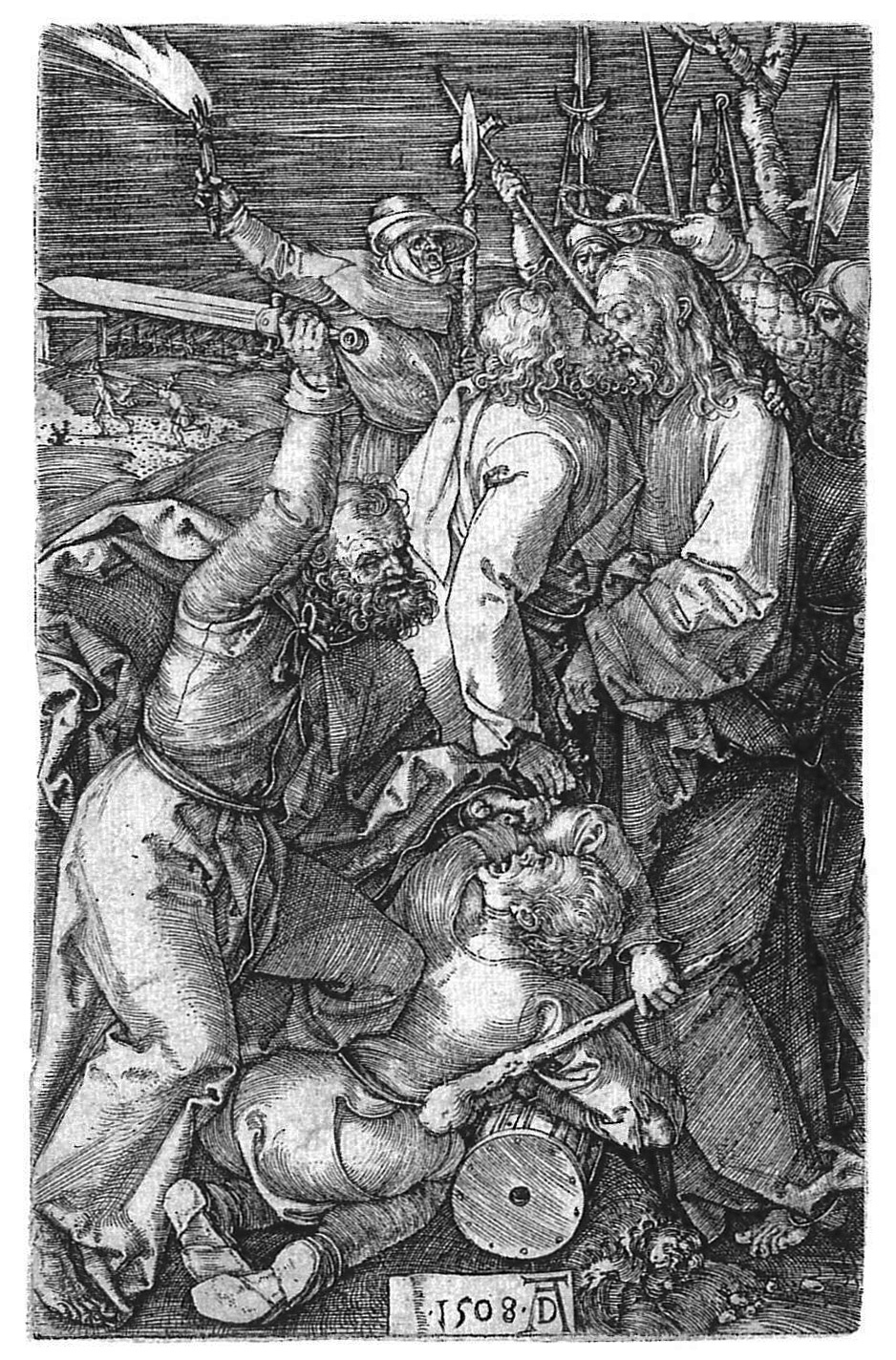 Albrecht Dürer: Kupferstich-Passion – Die Gefangennahme Christi (Städtisches Graphik-Kabinett Backnang CC BY-NC-SA)