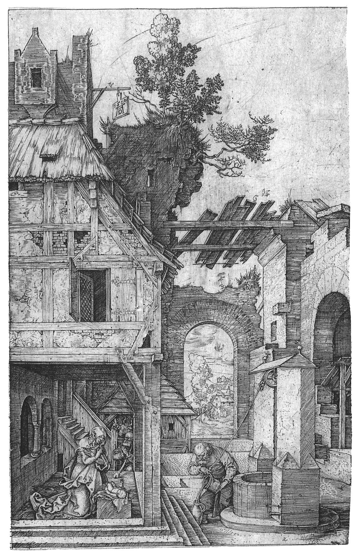 Albrecht Dürer: Die Geburt Christi (Städtisches Graphik-Kabinett Backnang CC BY-NC-SA)