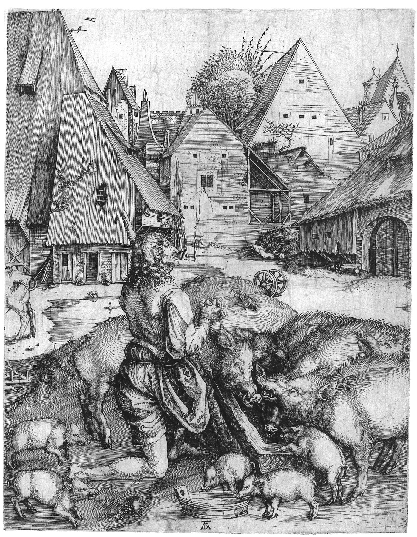 Albrecht Dürer: Der verlorene Sohn (Städtisches Graphik-Kabinett Backnang CC BY-NC-SA)