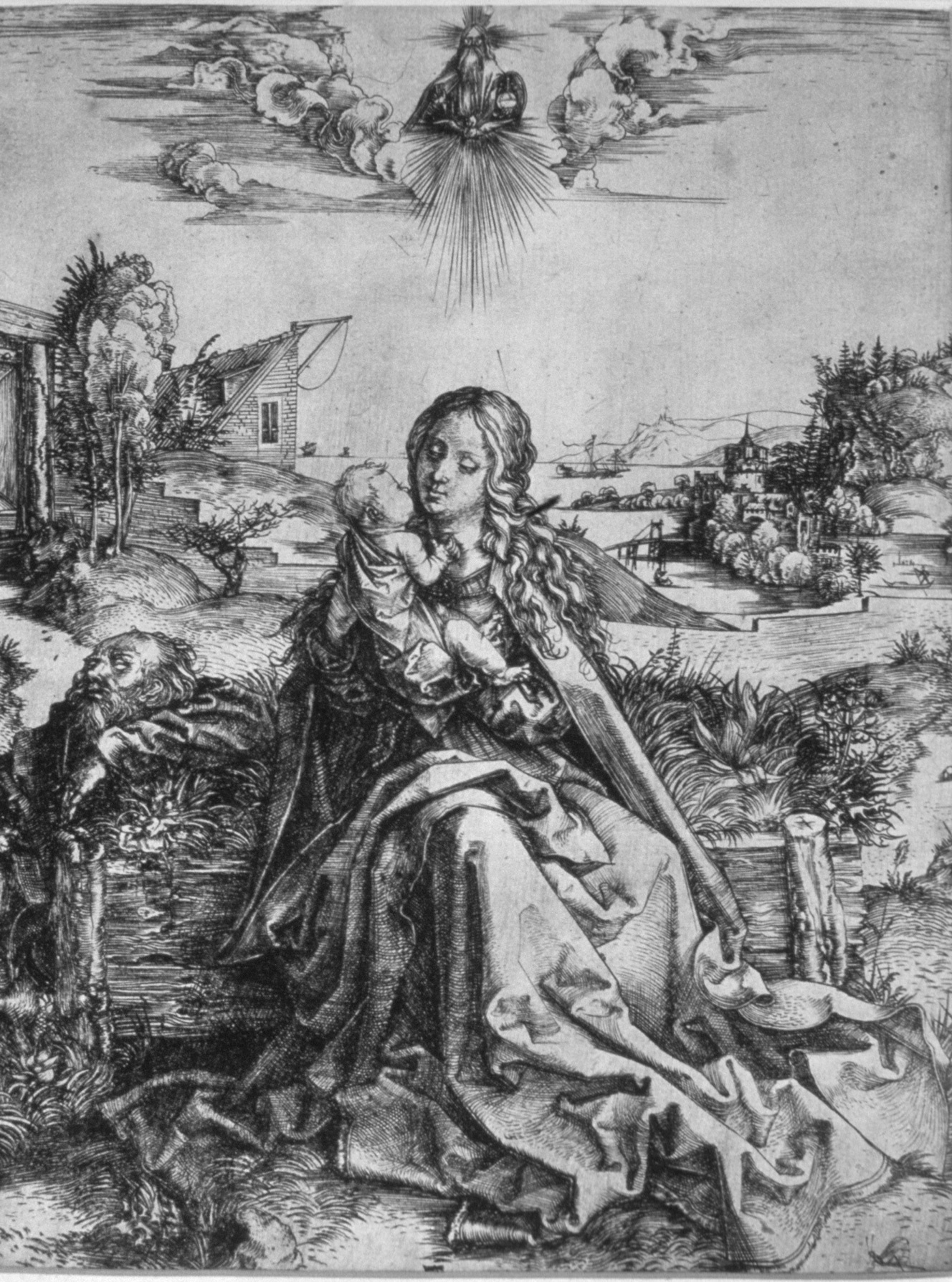 Albrecht Dürer: Die hl. Familie mit der Libelle (Städtisches Graphik-Kabinett Backnang CC BY-NC-SA)