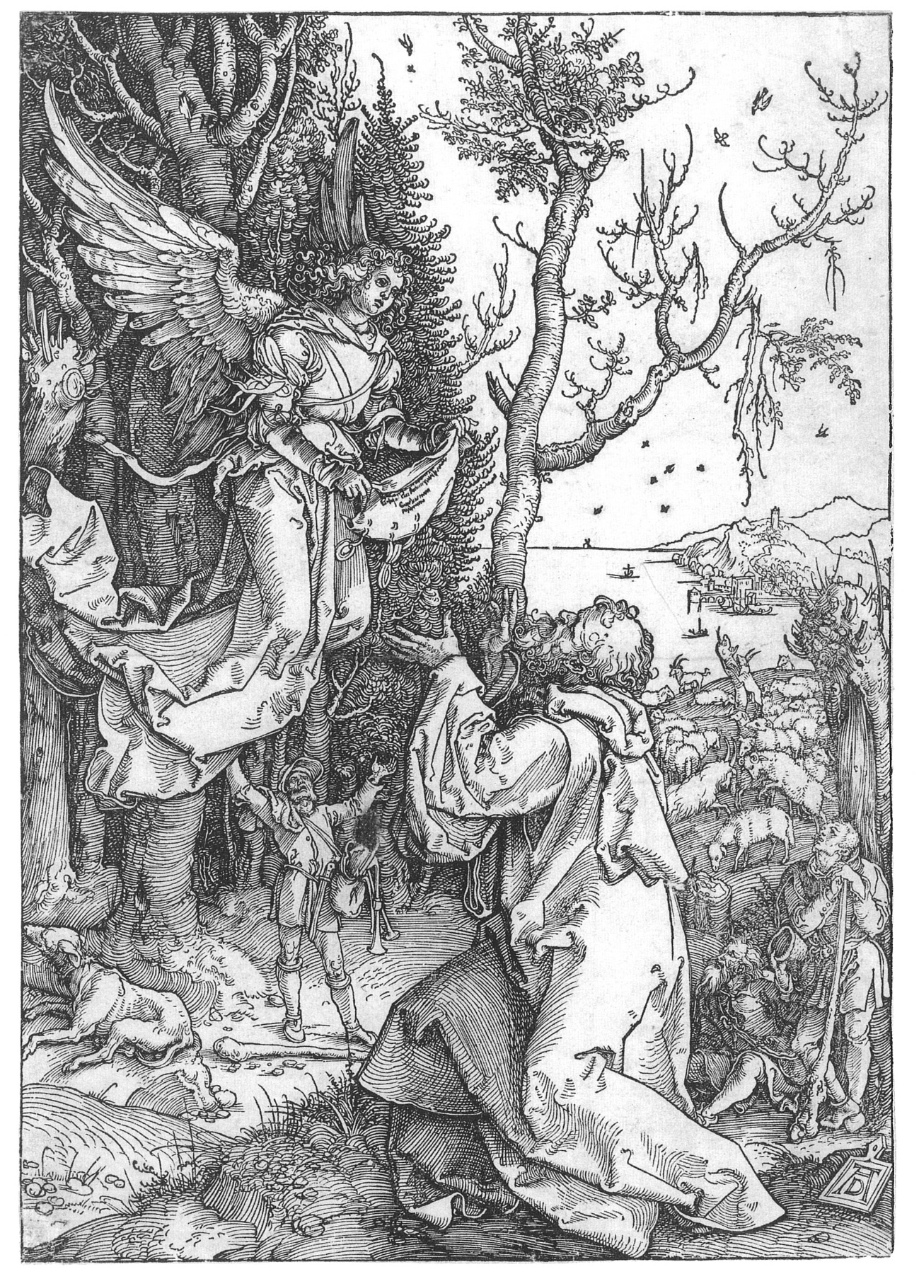 Albrecht Dürer: Marienleben – Joachim auf dem Felde (Städtisches Graphik-Kabinett Backnang CC BY-NC-SA)