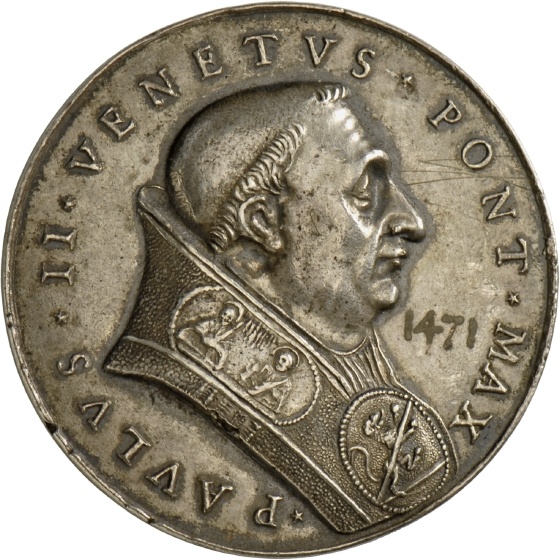Medaille auf Papst Paul II. mit Darstellung einer Jagdszene, 2. Hälfte 15. Jahrhundert (Landesmuseum Württemberg, Stuttgart CC BY-SA)