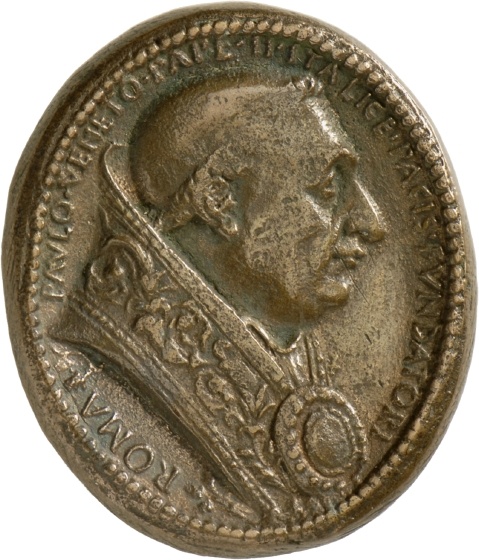 Ovale Medaille auf Papst Paul II., 1470 (Landesmuseum Württemberg, Stuttgart CC BY-SA)