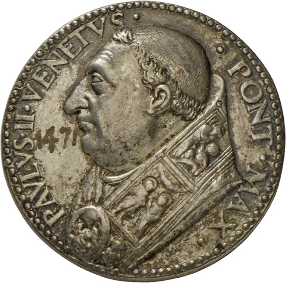 Medaille auf Papst Paul II. mit Darstellung des Konsistoriums, 2. Hälfte 15. Jahrhundert (Landesmuseum Württemberg, Stuttgart CC BY-SA)
