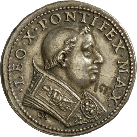 Medaille auf Papst Leo X. mit Darstellung der Liberalitas, 1513-1521 (Landesmuseum Württemberg, Stuttgart CC BY-SA)