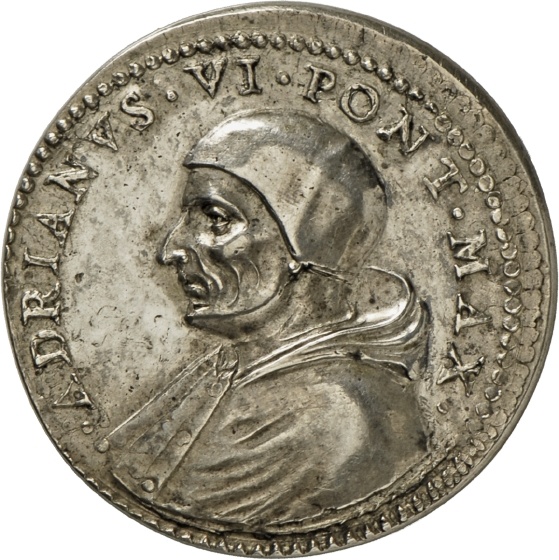 Medaille auf Papst Hadrian VI. mit Darstellung der heiligen Petrus und Paulus, 1522-23 (Landesmuseum Württemberg, Stuttgart CC BY-SA)