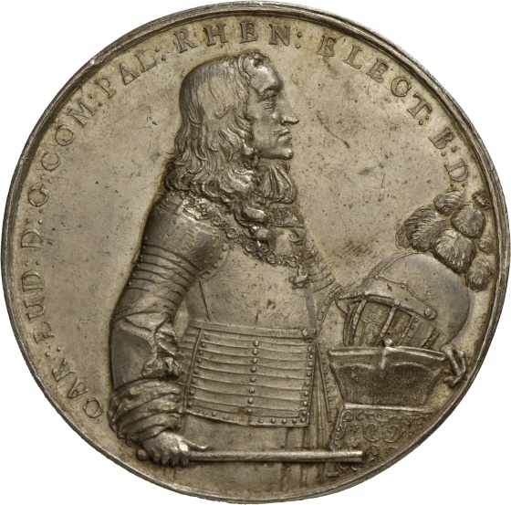 Medaille des Kurfürsten Karl Ludwig von der Pfalz auf den Wiederaufbau der Stadt Heidelberg, 1661 (Landesmuseum Württemberg, Stuttgart CC BY-SA)