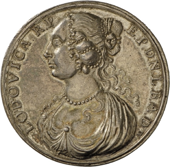 Medaille auf den Tod der Raugräfin Louise von der Pfalz, 1677 (Landesmuseum Württemberg, Stuttgart CC BY-SA)