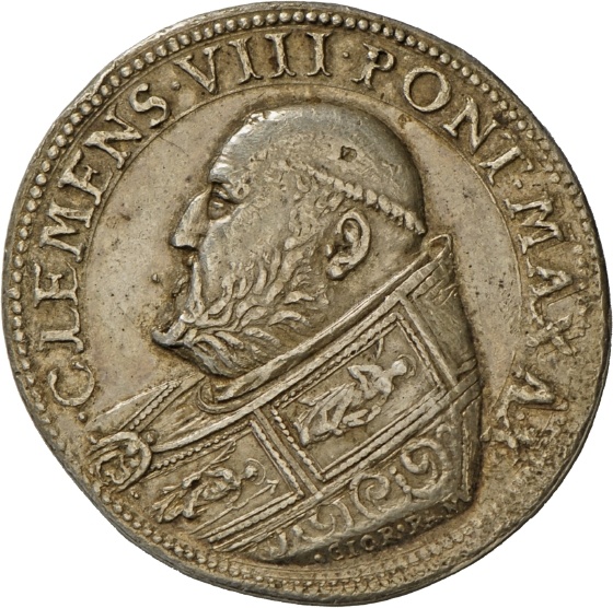 Medaille von Giorgio Rancetti auf Papst Clemens VIII. mit Darstellung der Pax, 1601 (Landesmuseum Württemberg, Stuttgart CC BY-SA)
