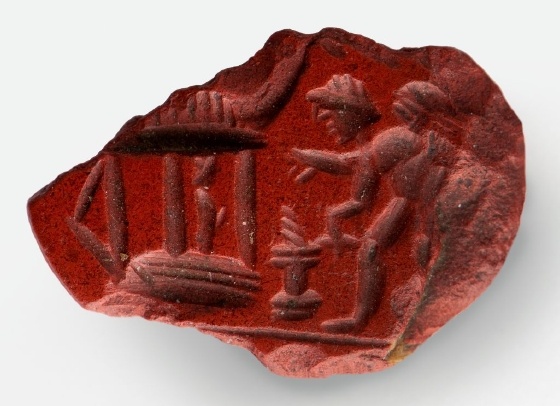 Intaglio mit Amor, der vor Priapus opfert, 2. Jh. n. Chr. (Landesmuseum Württemberg, Stuttgart CC BY-SA)
