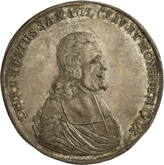 Taler auf den Tod Ernst des Frommen von Sachsen-Gotha-Altenburg, 1675 (Landesmuseum Württemberg, Stuttgart CC BY-SA)