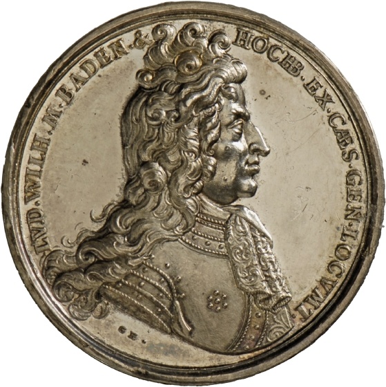 Medaille von Georg Hautsch auf Markgraf Ludwig Wilhelm von Baden und die siegreiche Schlacht von Salankamen, 1691 (Landesmuseum Württemberg, Stuttgart CC BY-SA)