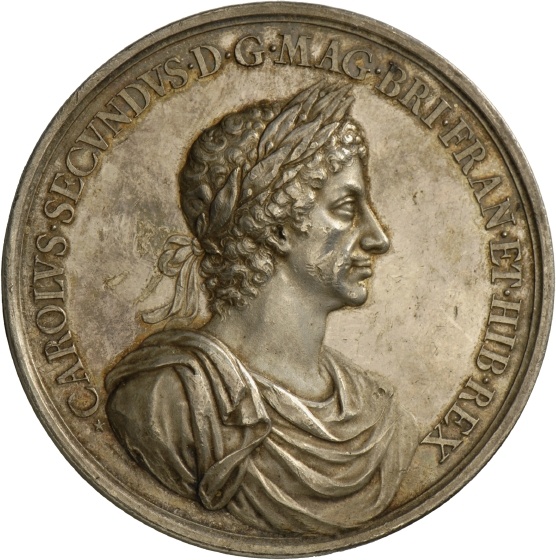 Medaille von John Roettiers auf König Karl II. von England und seinen Seesieg über die Niederlande, 1665 (Landesmuseum Württemberg, Stuttgart CC BY-SA)