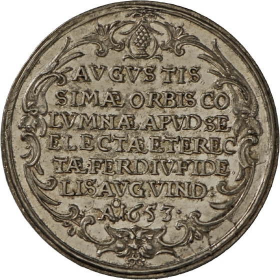 Medaille der Reichsstadt Augsburg auf die Krönung Ferdinands IV. zum römisch-deutschen König, 1653 (Landesmuseum Württemberg, Stuttgart CC BY-SA)
