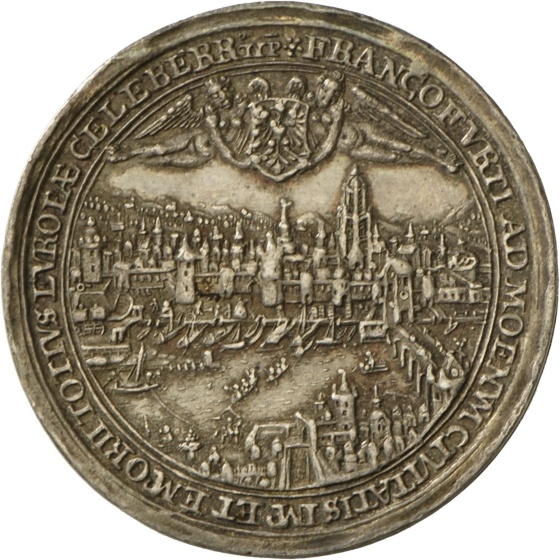 Medaille von Lorenz Schilling auf die Reichsstadt Frankfurt, 1627 (Landesmuseum Württemberg, Stuttgart CC BY-SA)