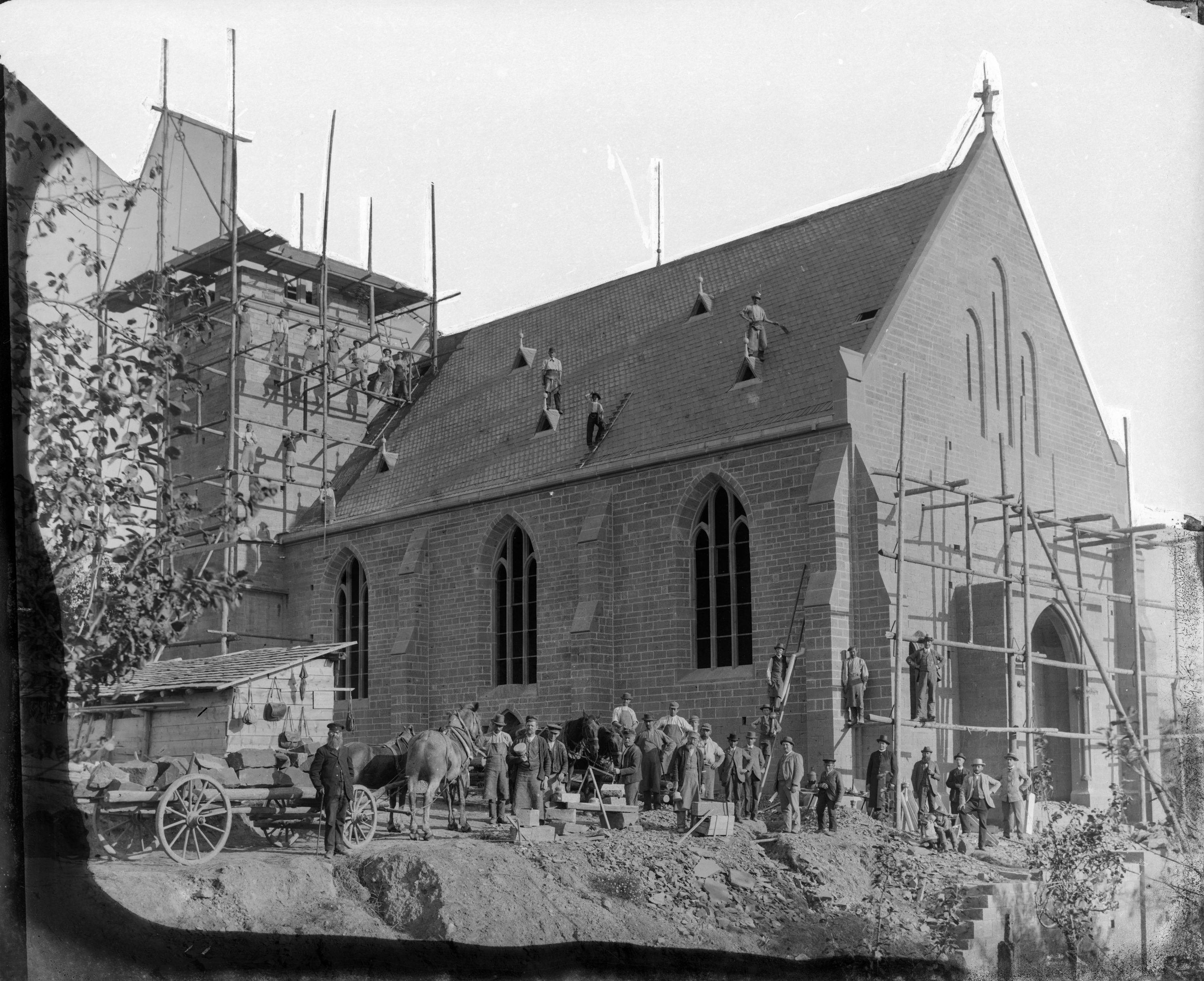 Bau der Kirche St. Martin der Pfarrgemeinde Mudau-Steinbach (Bezirksmuseum Buchen CC BY-NC-SA)