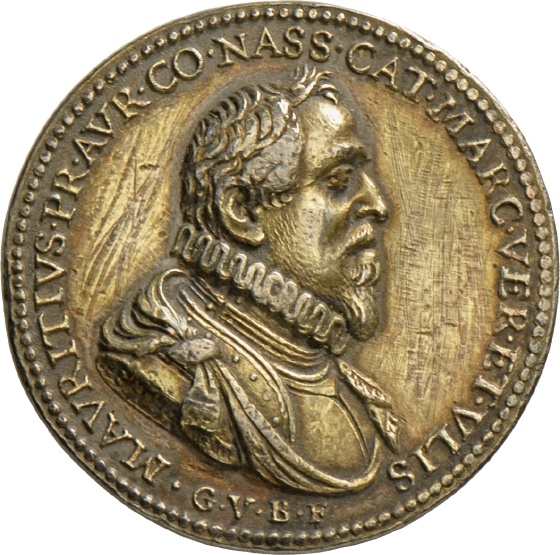Medaille von Conrad van Bloc auf Moritz von Oranien und die Eroberung von Grave, 1602 (Landesmuseum Württemberg, Stuttgart CC BY-SA)