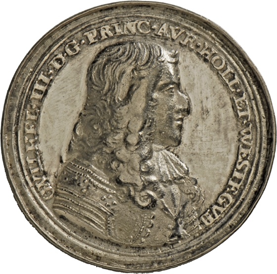Medaille von Conrad van Bloc auf Wilhelm III. von Oranien und die Eroberung von Naarden, 1673 (Landesmuseum Württemberg, Stuttgart CC BY-SA)