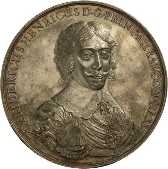 Medaille von Johann Höhn d. Ä. auf den Tod des Fürsten Friedrich Heinrich von Nassau-Oranien und seine Witwe Amalie, 1647 (Landesmuseum Württemberg, Stuttgart CC BY-SA)
