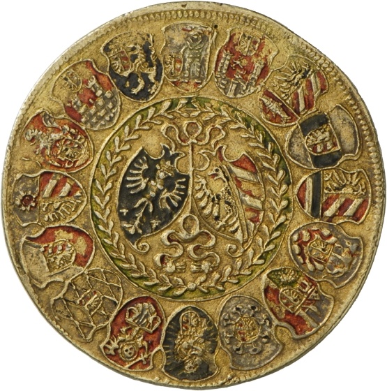 Medaille von Valentin Maler mit dem Neujahrswunsch für die Pflegämter und die Regierung der Reichsstadt Nürnberg, 1. Januar 1580 (Landesmuseum Württemberg, Stuttgart CC BY-SA)