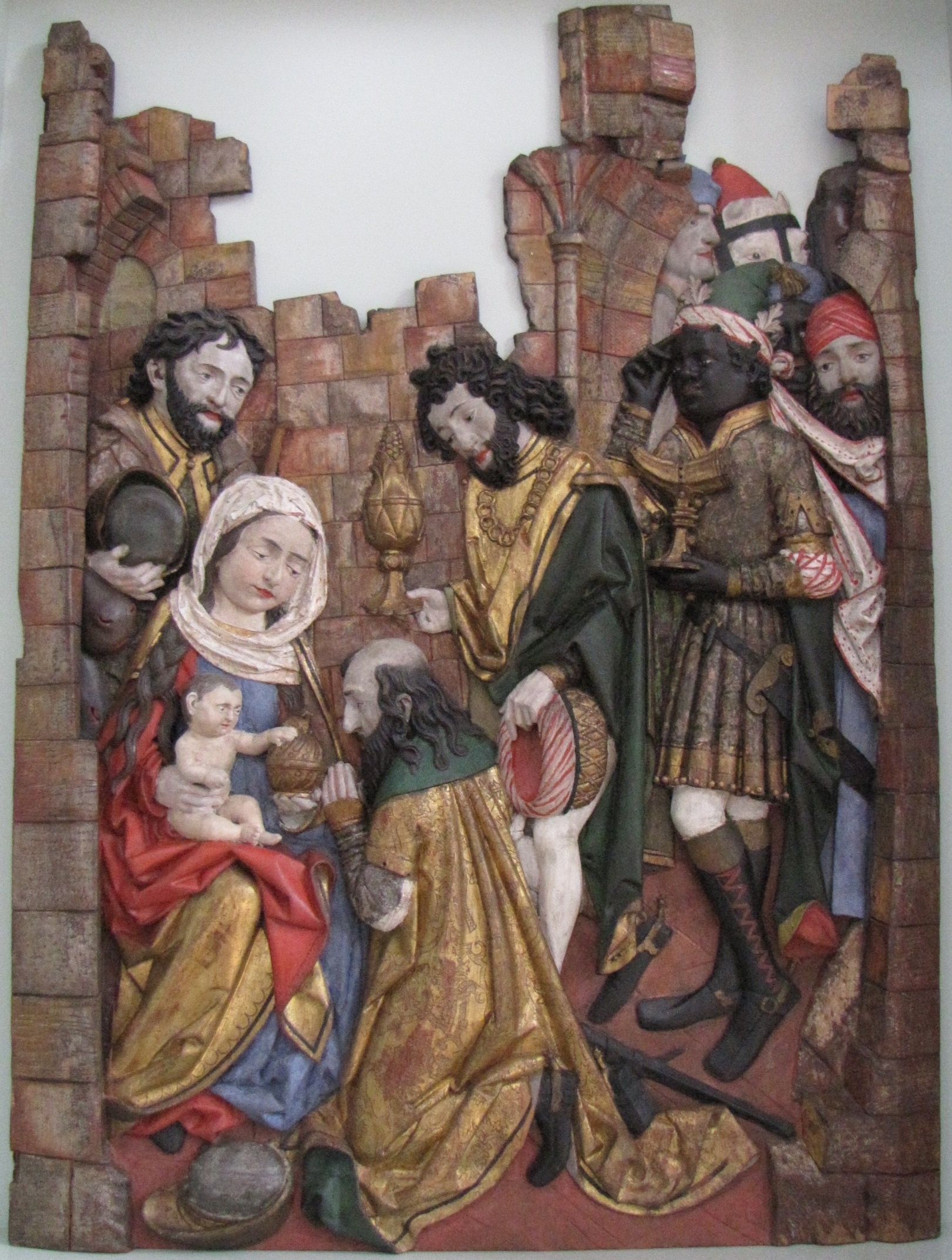 Flachrelief: Anbetung der Könige (Dominikanermuseum Rottweil CC BY-NC-SA)