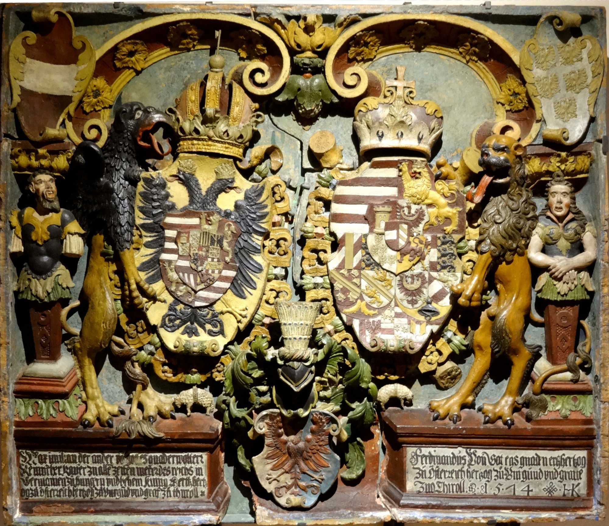 Habsburgische Wappentafel mit dem Villinger Stadtwappen (Franziskanermuseum Villingen-Schwenningen CC BY)