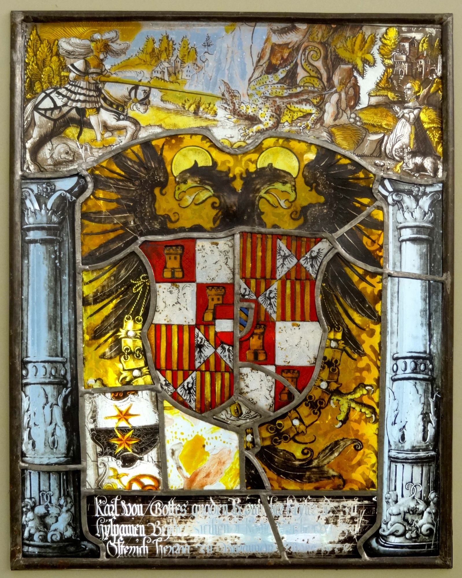 Wappenscheibe Kaiser Karls V. (Franziskanermuseum Villingen-Schwenningen CC BY)
