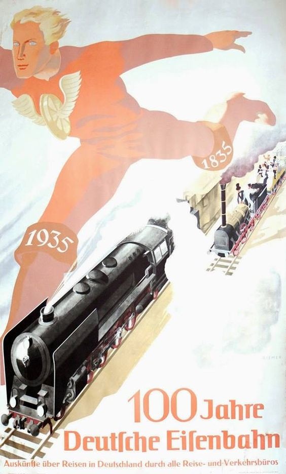Plakat "100 Jahre Deutsche Eisenbahn" (Museum im Kornhaus Bad Waldsee CC BY)